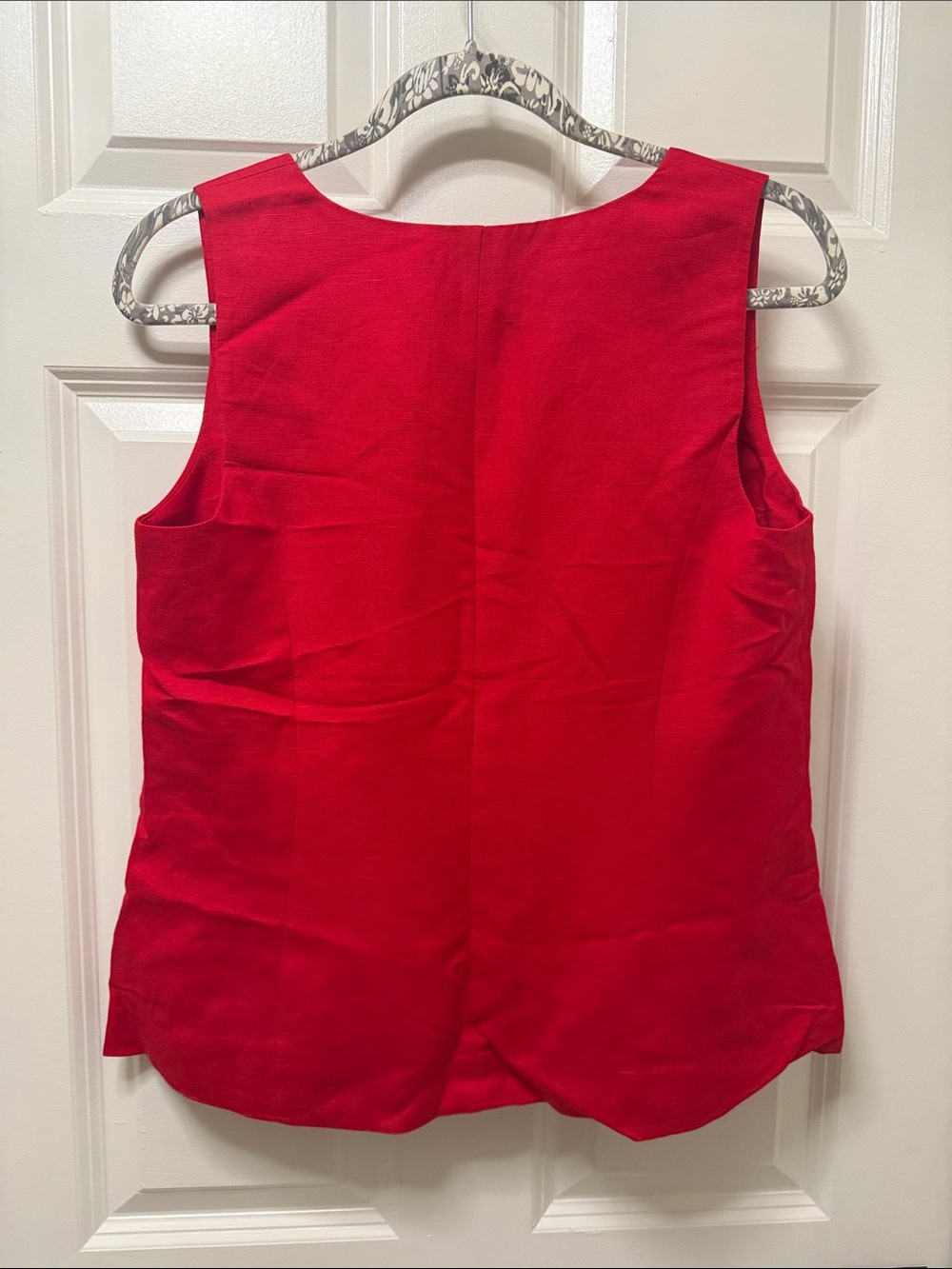 LOFT Red Button-Front Square-Neck Tank - Picture 3 of 3